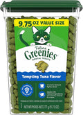 Greenies Cat Treats, Veterinarian-Recommended Adult Natural Dental Cat Treats, Tempting Tuna Flavor, 9.75 oz. Tub