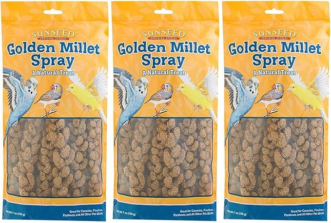 (3 Pack) Sun Seed Company Millet Spray Treats - 4-Ounce Each