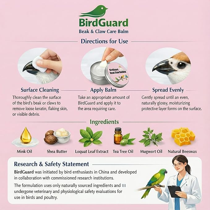 Bird Beak Oil & Feet Ointment for Parrots – Beak Moisturizer, Dry Skin Relief & Claw Repair for Budgies, Cockatiels & Small Birds (Starter Size Edition)