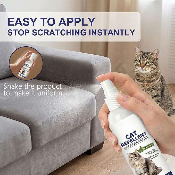 Cat Training Spray with Natural Bitter Extract - Stop Scratching Furniture & Urine Marking, Gentle Deterrent for Indoor Use, Keep Cats Off Counters, Beds, Curtains