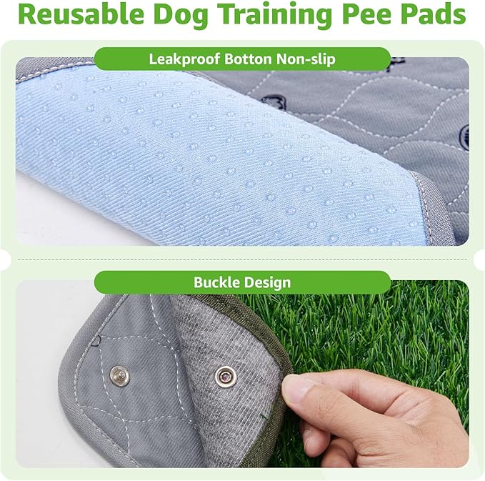 Dog Grass Mat with Pee Pad, Small Dog Litter Box Indoor Artificial Turf Grass Puppy Potty Training Pads Doggies Washable Reusable Pads Leakproof Pee on Outdoor Patio Balcony Apartment(18x30'')