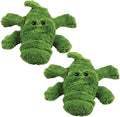 KONG Cozie Plush Dog Toys 2 Pack – Durable & Soft Squeaky Toys for Medium Dogs – Assorted Animal Characters (Ali The Alligator)