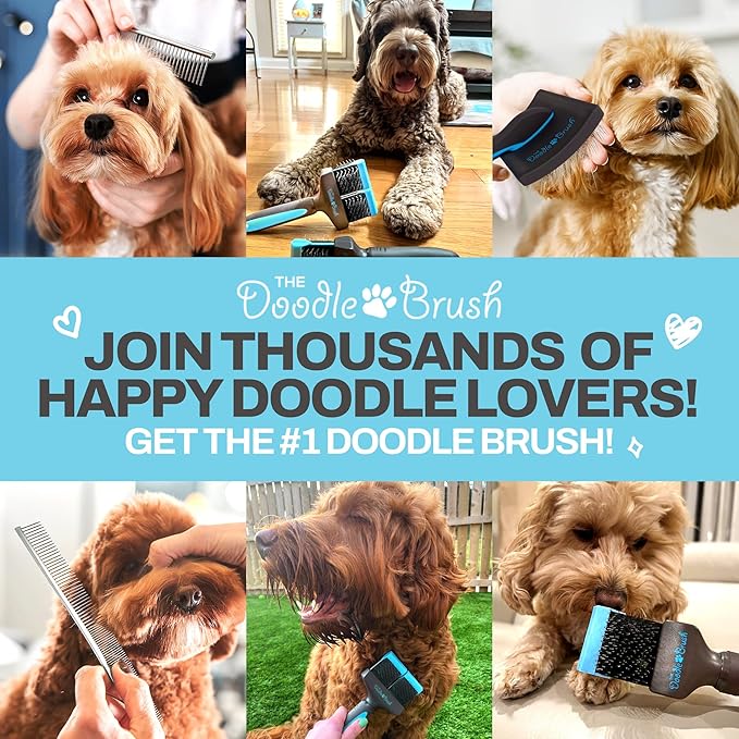 Dog Combs for Grooming Matting, Finishing Metal Comb For Dogs, Large Stainless Steel Doodle Dog Grooming Combs, Tackles Mat & Tangles for Poodles, Labradoodle, Cockapoo Pet Comb