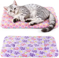 2 Pack Cat Blankets for Indoor Cats, Ultra Soft Reversible Mat, Fluffy Flannel Blanket for Small Dogs and Cats, Washable Pet Pad