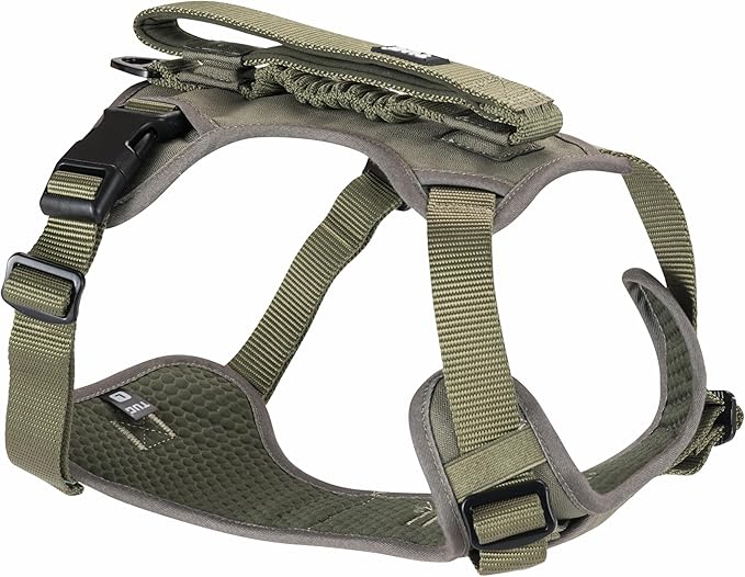 TUG Grab Dog Harness | Integrated Traffic Leash Magnetically Attached for Quick Control (Small/Green)