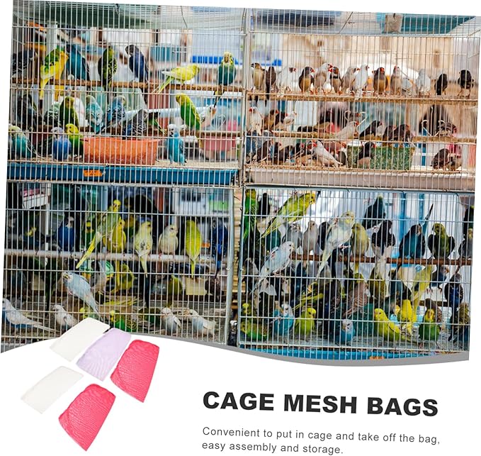 balacoo 15pcs High Elastic Bird Carrier Bag for Parrots Leakproof Net Travel Cage Breathable Material Random Color