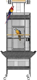 61Inch Bird Cage with Play Top, Extra Large Bird Cage with Wood Perches, Feeder for Parakeets, Canaries, Lovebirds, Small Quaker, Cockatiels, Budgie