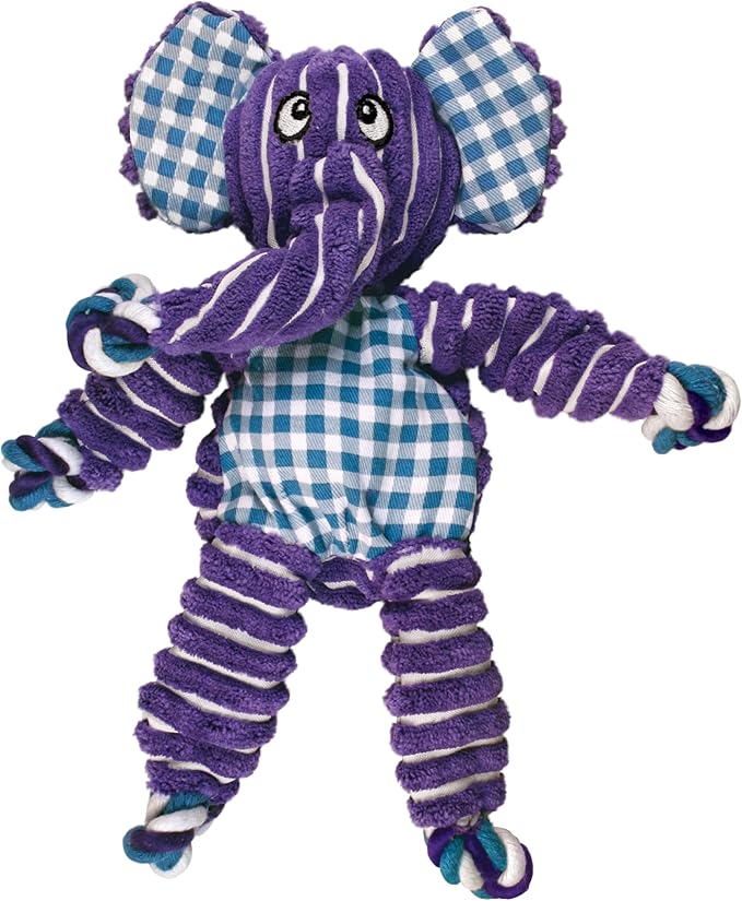 KONG Floppy Knots - Knotted Rope Dog Toy Entices Play - Tug Toy Satisfies Natural Instincts - Dog Supplies with Floppy Design & Minimal Stuffing - Elephant, for Medium/Large Dogs