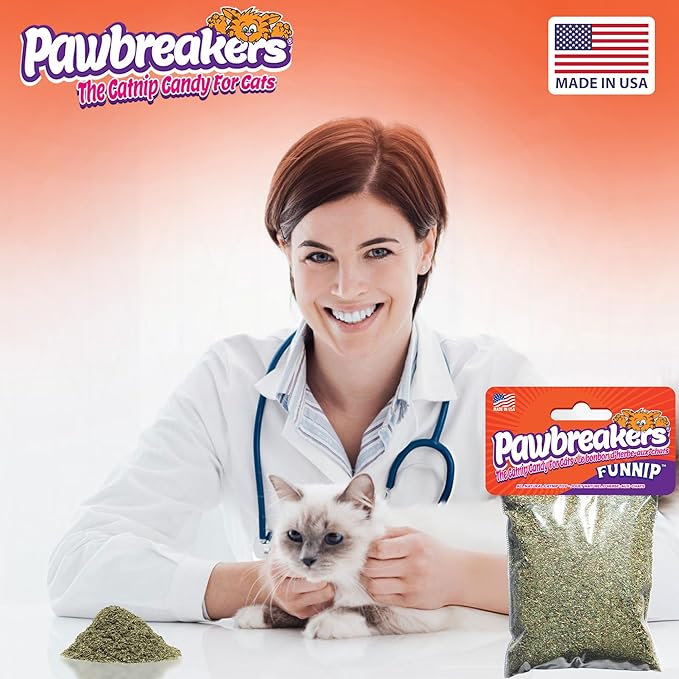 Pawbreakers® Funnip™ – Premium Catnip Treats for Cats & Kittens | Catnip Cat Treats, Fill These Catnips in Toys for Cat, Cats Snacks| No-Stick Fine Grind Catnips - Made in USA