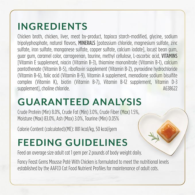 Fancy Feast Gems Pate Cat Food Mousse with Chicken and a Halo of Savory Gravy Cat Food - 4 oz. Boxes,(Pack of 16)