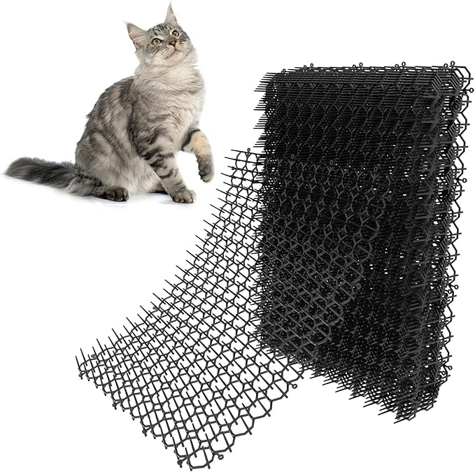Hmyomina 16 x 13 Inch Cat Scat Mat with Spikes Outdoor/Indoor, Cat Deterrent Mat (10 Pack)