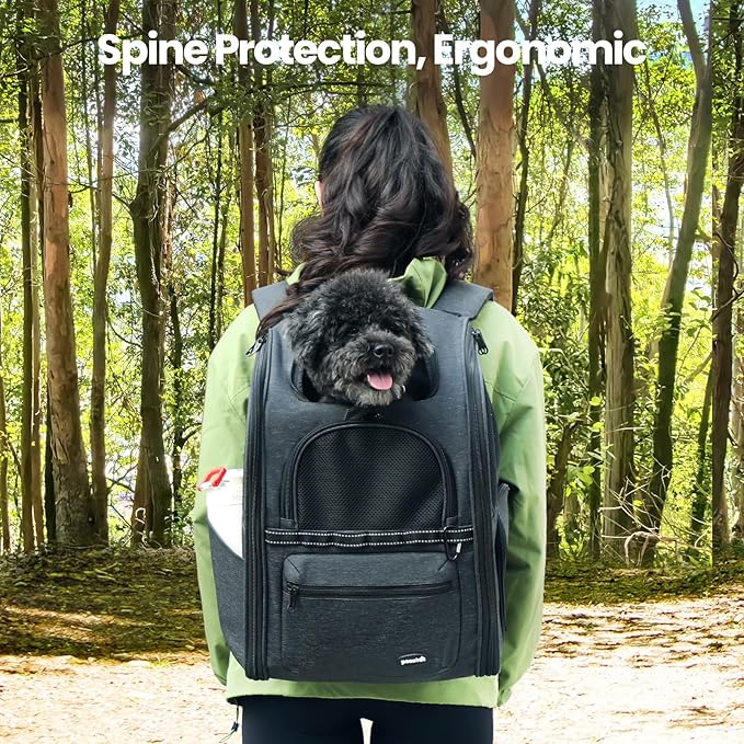 Pecute Cat Backpack Carrier, 30% Energy Saving Breathable Pet Backpack, Foldable Ergonomic Travel Carrier for Cats and Small Dogs, Ideal for Hiking, Outdoor Trips & Vet Visits