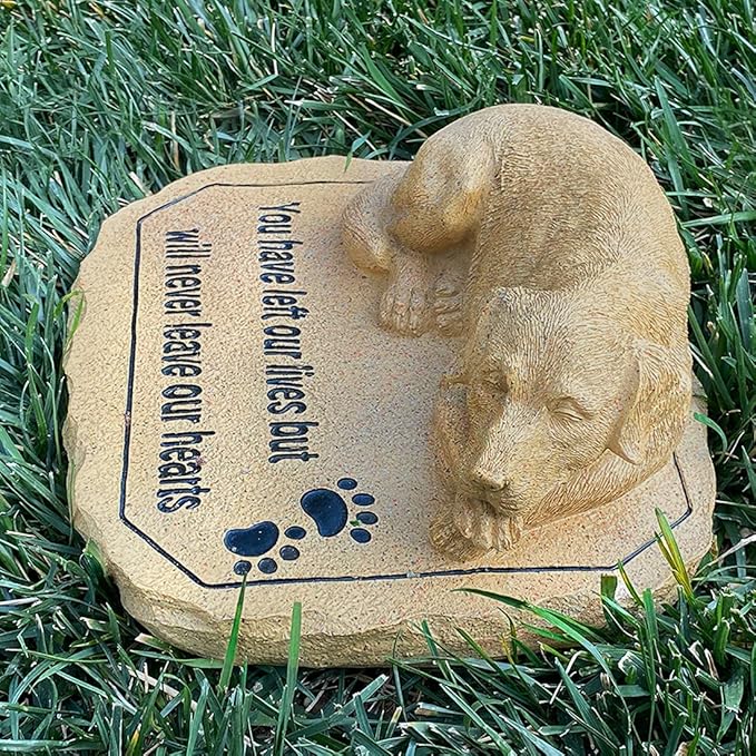Lily's Home Pet Memorial Stone - Cat or Dog Grave Marker - Durable Waterproof Garden Memorial Stone for Indoor and Outdoor Use - Sympathy Gift for Pet Loss - Dog