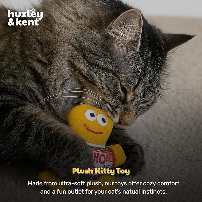 Huxley & Kent Plush Cat Toy - Holiday Interactive Catnip Toy for Cats & Kittens - Soft with Crinkle & Catnip - Fun Indoor Play - Ugly Sweater G-Man