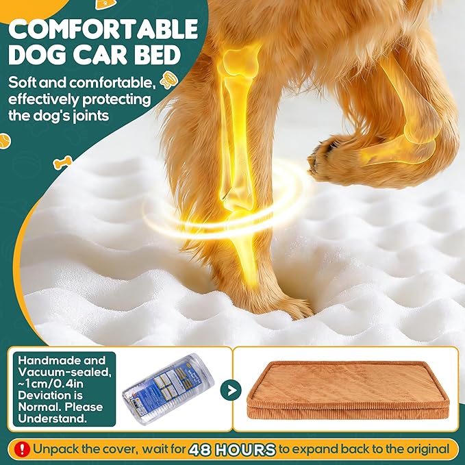 Dog Car Bed, Non-Slip Backseat Extender Pet Mat, Removable Washable Dog Bed for SUVs, Sedans & Trucks, Anti-Slip Travel Bed for Dogs, Easy Clean & Scratch-Proof & Comfort (M, No Backseat Extender)