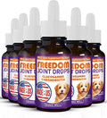Freedom Joint Drops - Dog Joint Support Supplement with Human-Grade Ingredients - No Fillers, Preservatives, Additives, or Artificial Ingredients, 6 30 ml Droppers