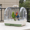 Portable Bird Cage with 2 Perches, Bird Travel Carrier with Food Bowls & Tray, Transparent Plastic Parrot Cages for Cockatiels Lovebirds Canaries Budgies
