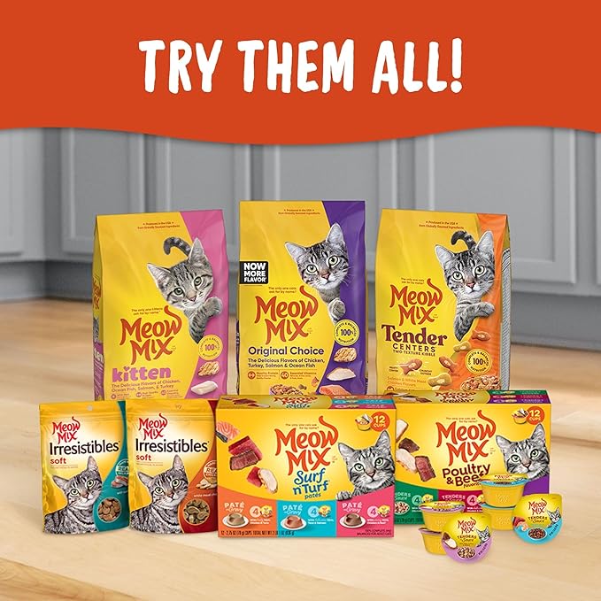 Meow Mix Seafood Favorites Chunks in Gravy Wet Cat Food Variety Pack, 2.75 Ounce (Pack of 12)