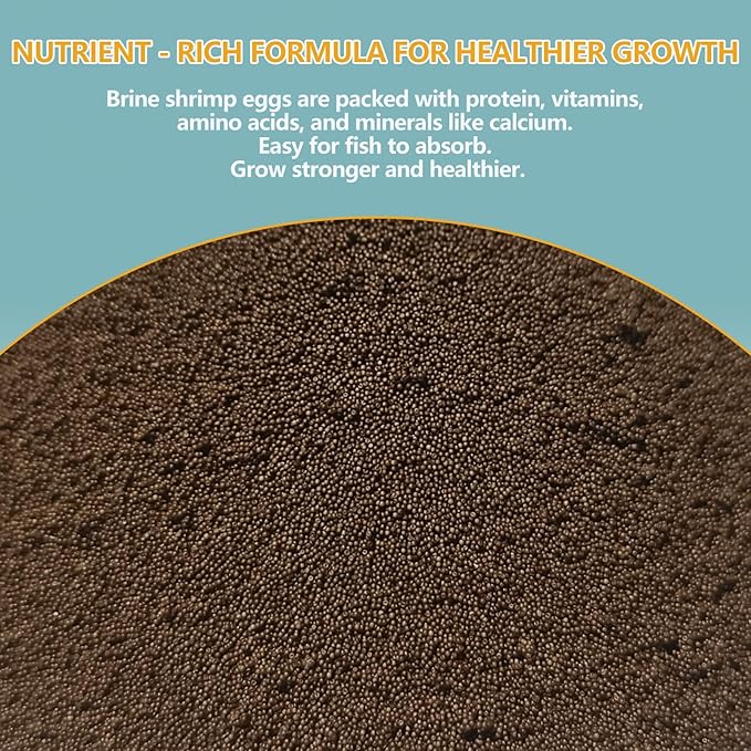 Brine Shrimp Eggs Fish Food - 90% Hatch Rate Artemia Cysts Aquatic Foods for Baby Aquarium Fish Freshwater Saltwater Fish 1 OZ