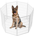 SunsGrove Indoor Dog Playpen, 45 Inch 2 Panels Play Pen for Large Dogs, Easy Setup Anti-Rust Pet Fence, White
