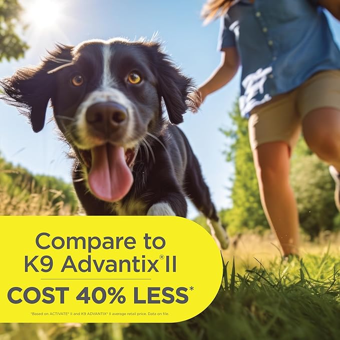 TevraPet Activate II Flea and Tick Prevention for Dogs, Small Dogs 4-10 lbs, Topical Drops, 4 Months Flea and Tick Treatment