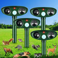2026 Upgraded Solar Ultrasonic Animal Repellent Outdoor Deer Repellent Devices Cat Deterrent Motion Sensor IP65 Waterproof Repeller Keep Possum Skunk Rodent Squirrel Raccoon Out of Yard Farm,4 Pack