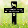 Metal Pet Memorial Garden Decoration – Dog Grave Cross for Outdoor or Indoor Display, Weatherproof Headstone Plaque for Loss of Beloved Pet, 12in Graveyard Tribute Sign