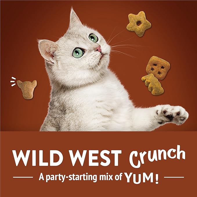 Purina Friskies Cat Treats, Party Mix Wild West Crunch - (Pack of 10) 2.1 oz. Pouches