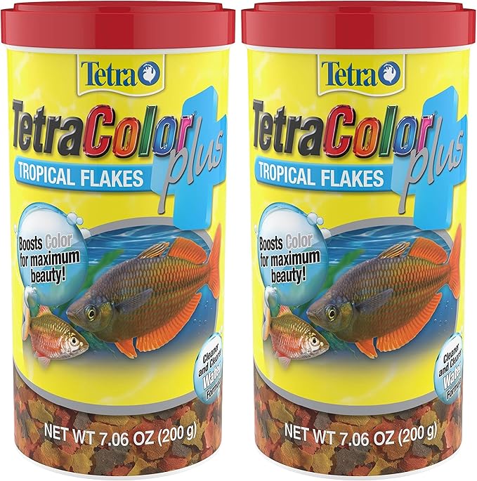 Tetra ColorPlus Fish Food Flakes,Tropical Flakes with Natural Color Enhancers,7.06 Ounce,(Pack of 2)