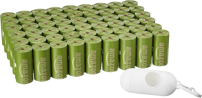Amazon Basics Dog Poop Bags with Dispenser,Enhanced for Guaranteed Leakproof,Brazilian Mango Scented,Includes Leash Clip, Total 4860 Count, 15 Count (Pack of 324)