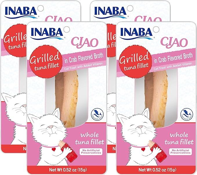 INABA Usa504 Ciao Grilled Cat Treat with Added Vitamin E, One Size/0.5 Oz (Pack of 4)