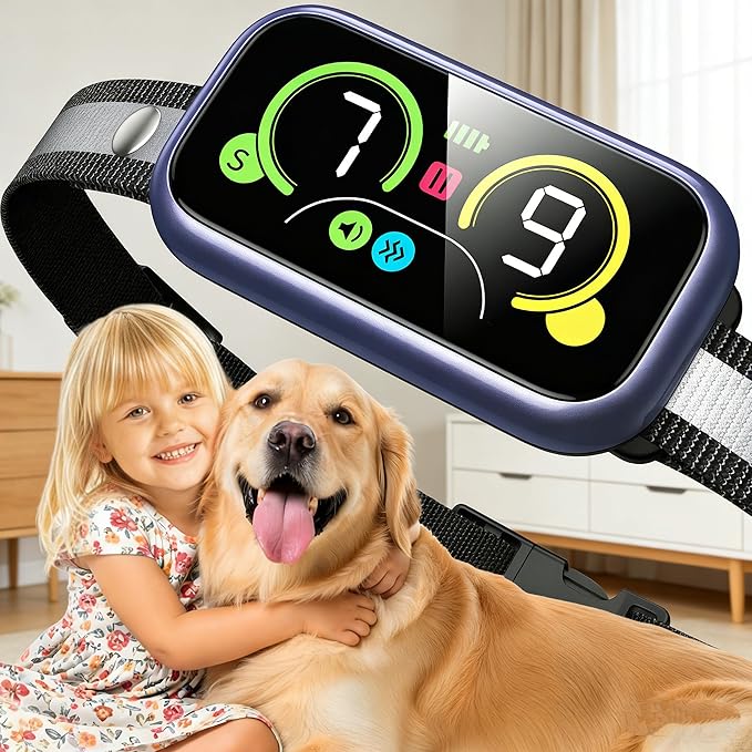 Dog Bark Collar Pro, Instant Bark Solution, Smart Anti Barking Device with 4 Correction Modes, Fast-Acting Barking Collar for for Large Medium Small Dogs 5-150lbs, Ideal for Home & Outdoor Use