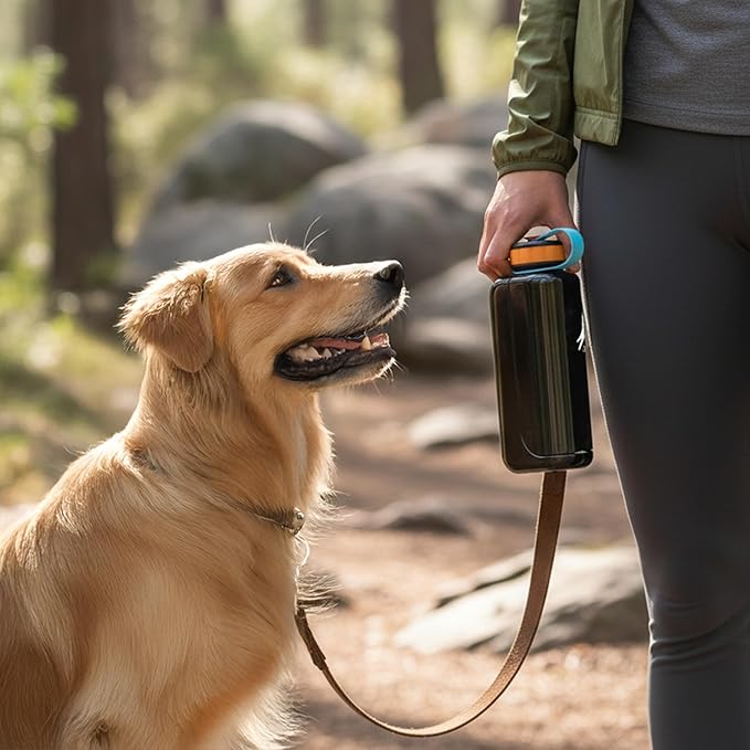 OllyDog OllyBottle | Tritan Dog Water Bottle with Detachable Bowl | BPA Free Leakproof Pet Dispenser | Hiking Travel (1L, Chromatic)
