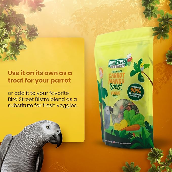 Bird Treats - Parrot Treats - Cockatiel Food - Parakeet Treats - Conure Bird Food - Cockatiel Treats - Sun Conure Food - Cockatiel Bird Food - Parakeet Bird Food (Carrot Mango Boost)