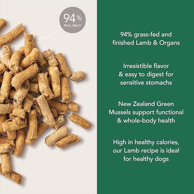 K9 Natural Lamb Freeze Dried Dog Food, High-Meat Natural Complete Meal or Meal Toppers for Dogs, Grass-Fed Lamb from New Zealand, Grain-Free, GMO-Free, Complete & Balanced Nutrition, 8lb