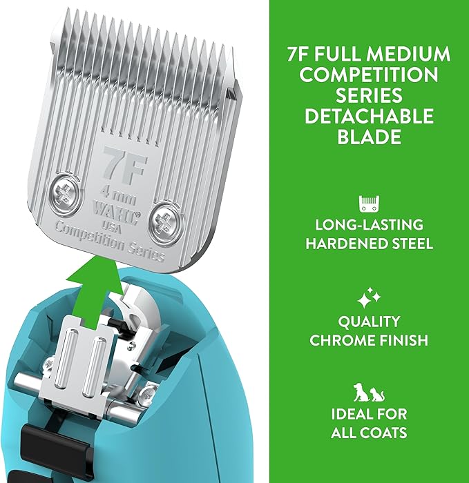Wahl Professional Animal 7F Full Medium Competition Series Detachable Blade with 4/25-Inch Cut Length (2368-100)