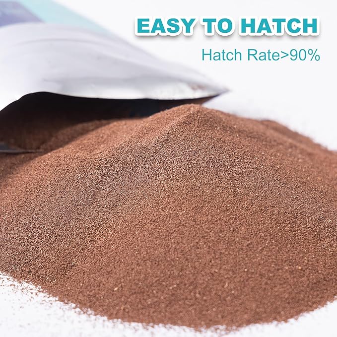 Dylan's cabin Brine Shrimp Eggs Fish Food - 90% Hatch Rate for Aquatic Foods Baby Aquarium Fish Freshwater Saltwater Marine Tank Hatchery Fry 150G