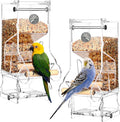 Hosukko 2PCS No Mess Bird Feeder, Transparent Acrylic, Reducing Waste, Suitable for Small Birds