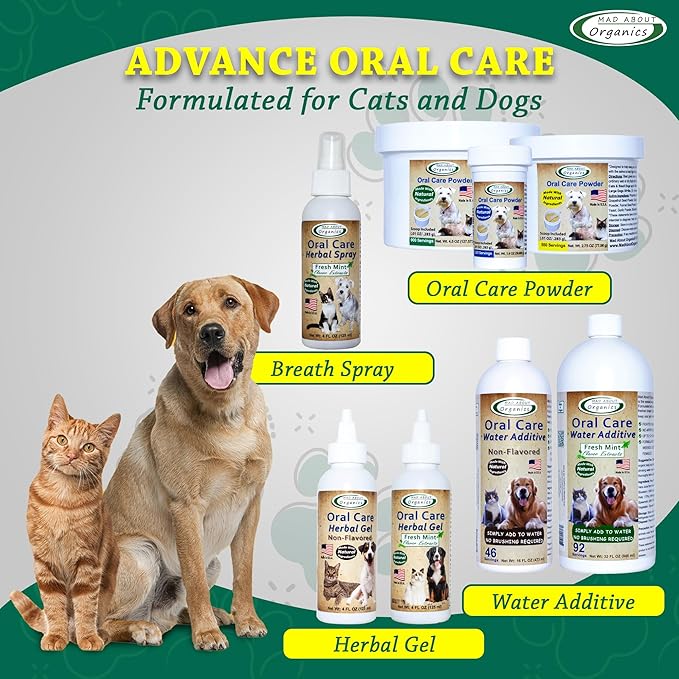 Oral Care Water Additive for Cats & Dogs – Gentle Dental Support – Reduces Breath Odors, Promotes Gum Health – No Brushing – Convenient for Daily Use, Non-Flavored, 32 FL oz