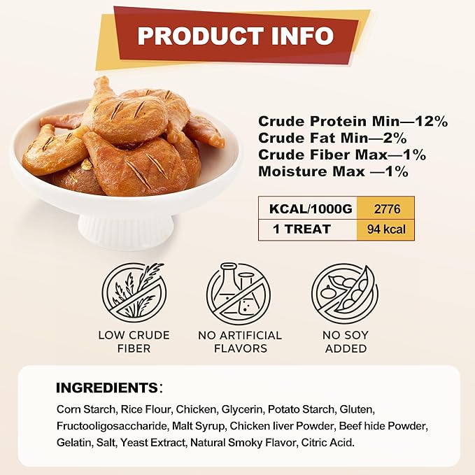 PETPHABET Rawhide Free Dog Chew Bones - Grilled Chicken Leg Dog Chews for Small Medium Breeds, Healthy Puppy Treats for Training & Teething, Made with Real Chicken, Natural Smoky Flavor, 11 Count