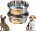 Neater Pet Brands Stainless Steel Dog Bowls with Non-Slip Rubber Bottom – Set of 2, 4 Cup (32 oz), Gray - Heavy Duty Metal Dog Bowl, Dishwasher Safe, Food or Water Bowl, Ideal for Medium Dogs