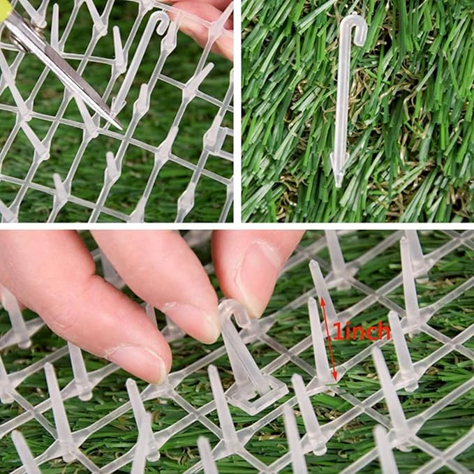 2X Household Garden Prickle Strip Anti Cat Dog Repellent Deterrent Spike Mat Garden Flower Plant-Black