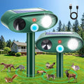 2Pack Solar Ultrasonic Animal Repellent Outdoor with Motion Detection&Flash Light,USB Rechargeable Waterproof Cat Repellent Outdoor Keep Deer Squirrel Rabbit Opossum Raccoon Away for Yard Garden Lawn