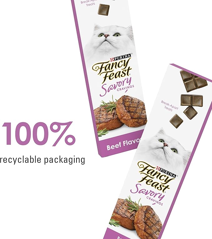 Purina Fancy Feast Limited Ingredient Cat Treats, Savory Cravings Beef Flavor - 3 oz. Box