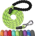 NTR 6FT Heavy Duty Dog Leash, Green Rope Dog Leashes with Swivel Lockable Hook and Comfortable Padded Handle, Cat Puppy Leash Lead for Small Medium Large Dogs Training, Playing, Camping,or Backyard
