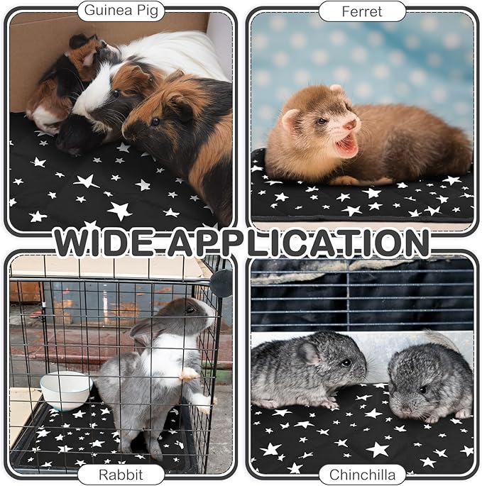 Namalu 4 Pack Self Warming Cat Bed Self Heating Cat Mat Star Pattern Soft Dog Crate Pad Thermal Pet Mat Anti Slip Kennel Dog Washable Warming Bed for Outdoor Indoor(18 x 18 Inch,Black)