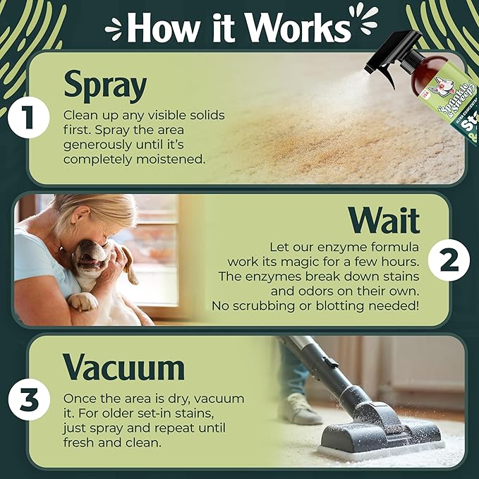 Urine Destroyer Enzyme Cleaner Spray | Cat & Dog Urine Stain and Odor Eliminator | Enzymatic Carpet Cleaner for Pets | Cat Pee Enzyme Cleaner (24 oz Pack of 2)
