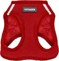 Best Pet Supplies Voyager Step-in Air Harness - All Weather Mesh, Reflective, No Pull Harness for Dogs, Cats - Secure with Hook & Loop Fastener, Buckle, Double D-Rings - Red, XS