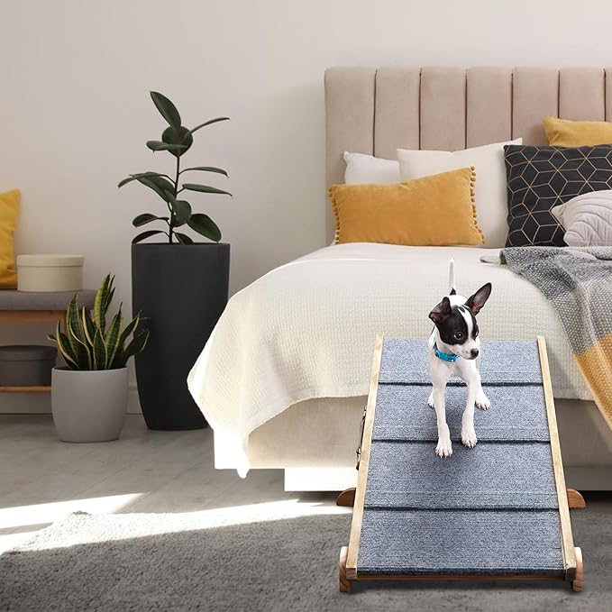 Dog-Proofer Pet Ramp - Lightweight and Durable Non-Slip Design for Pets Up to 150 Pounds, 6 Adjustable Easy-Access Heights, Folds Flat for Compact Storage, Up to 24.68 Inches Tall