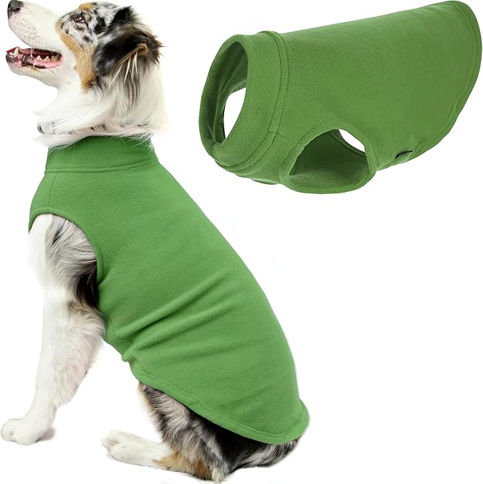 Gooby Stretch Fleece Vest Dog Sweater - Grass Green, 6X-Large - Warm Pullover Super Stretchy Fleece Dog Jacket for Small to Large Dogs